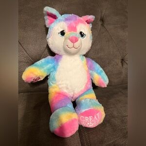 Build A Bear Great Wolf Lodge Exclusive Rainbow Wolf Plush 17" Limited Edition